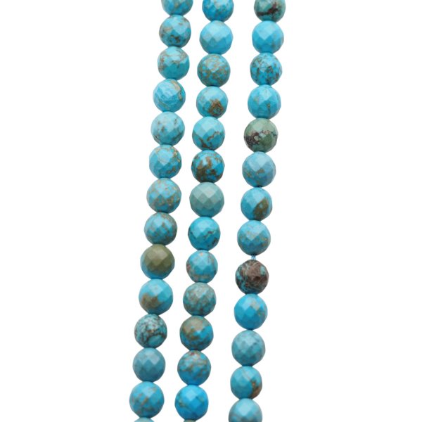 Turkus kulka fasetowany 8mm naturalny (sznur)