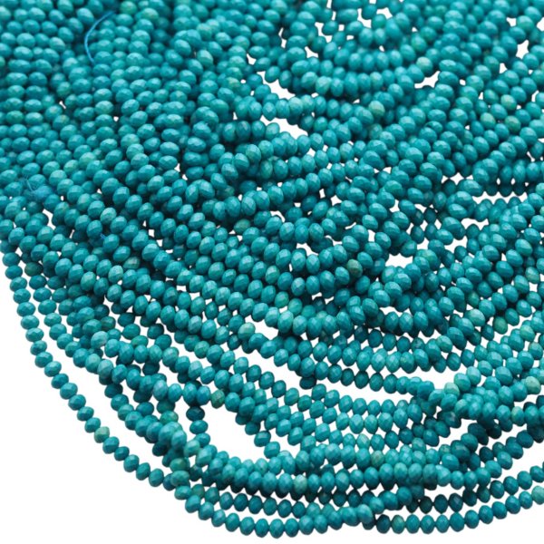 Turkus oponki 4x3 mm fasetowany zielony (sznur)