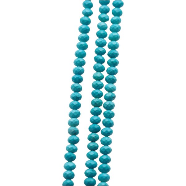 Turkus oponki 4x3 mm fasetowany zielony (sznur)