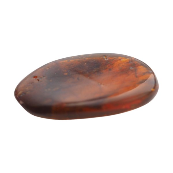 Naturalny bursztyn bałtycki – kaboszon 34x24x6 mm - bursztyn koniakowy, płaski od spodu