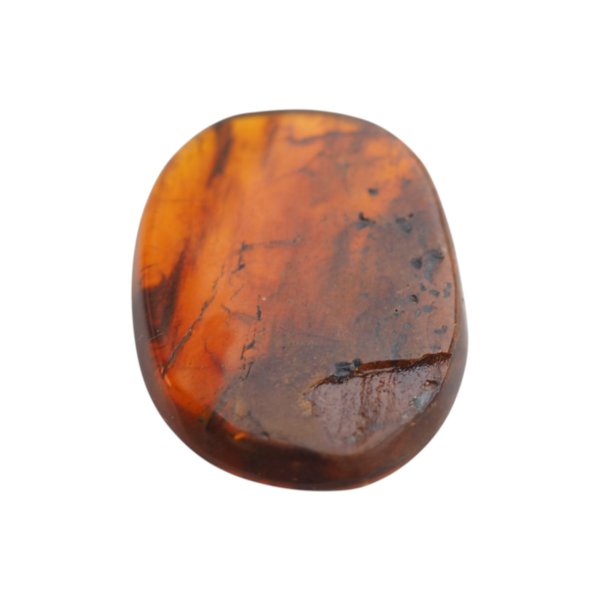 Naturalny bursztyn bałtycki – kaboszon 34x24x6 mm - bursztyn koniakowy, płaski od spodu