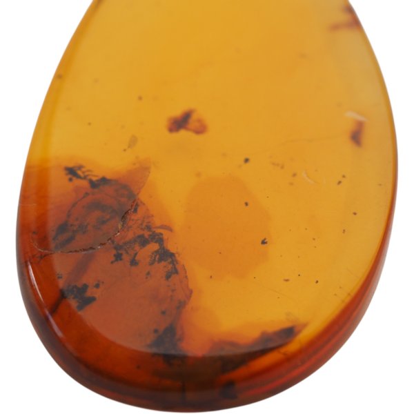 Naturalny bursztyn bałtycki – kaboszon 50x30x7 mm, miodowo-koniakowy, lekko wypukły z obu stron