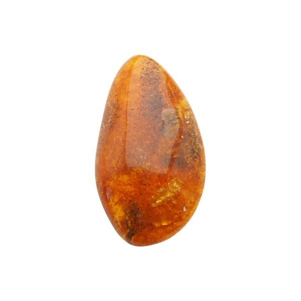 Naturalny bursztyn bałtycki – kaboszon 47x27x9 mm - oszlifowany z przodu, surowy od spodu