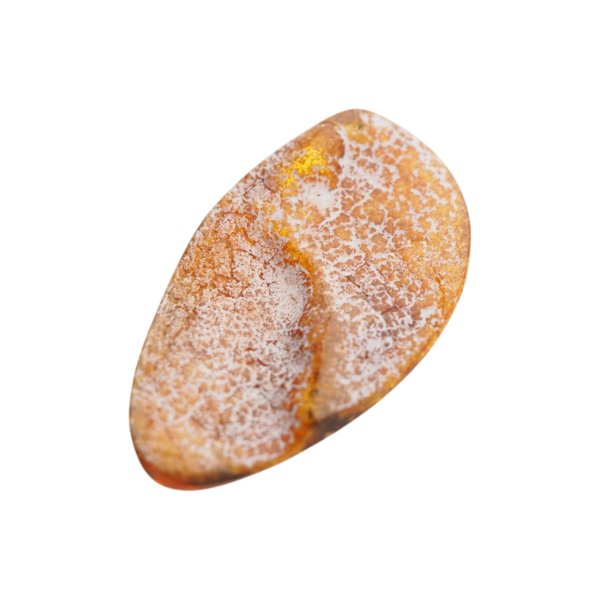 Naturalny bursztyn bałtycki – kaboszon 47x27x9 mm - oszlifowany z przodu, surowy od spodu