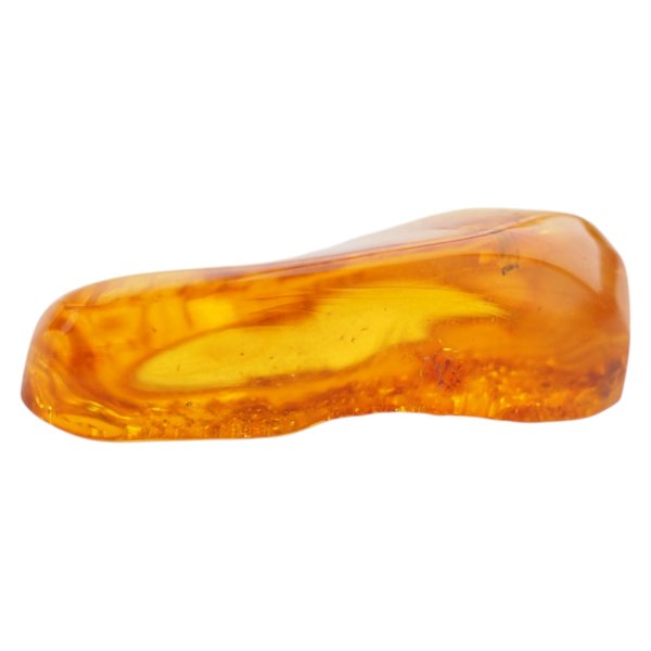 Naturalny bursztyn bałtycki, miodowy – kaboszon 36x22x11 mm, płaski od spodu z nierównościami