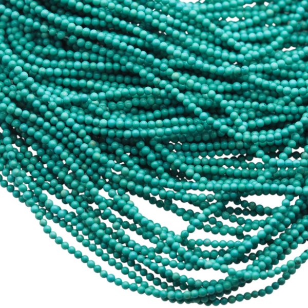 Turkus (howlit) kulka polerowana 2mm - zielony (sznur)