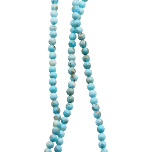 Turkus (howlit) kulka polerowana 4mm - niebieski (sznur)