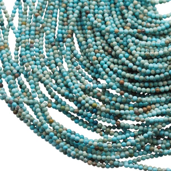 Turkus kulka polerowany 2mm naturalny (sznur)