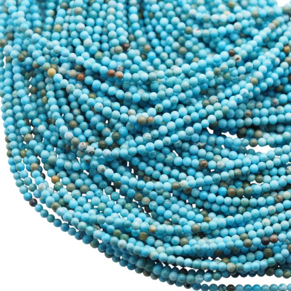 Turkus kulka polerowany 3mm niebieski (sznur)