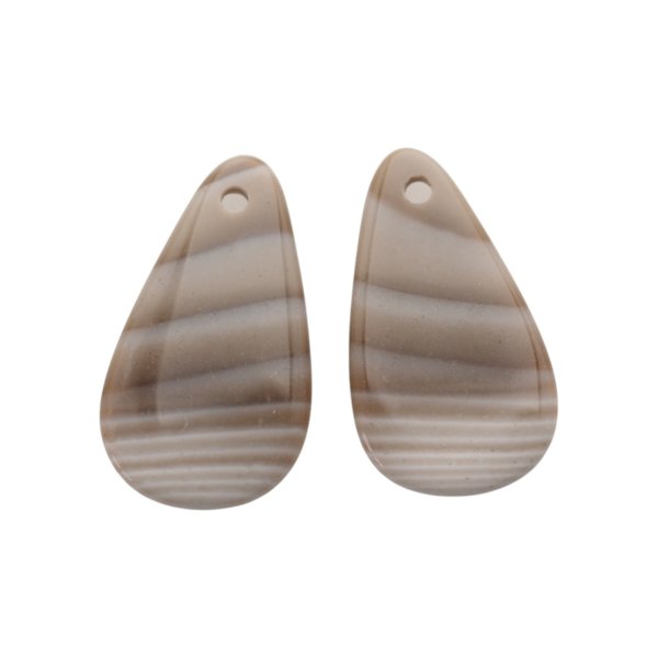 Krzemień Pasiasty para na kolczyki - kabaszony wiercone u góry (różne kształty i rozmiary)
