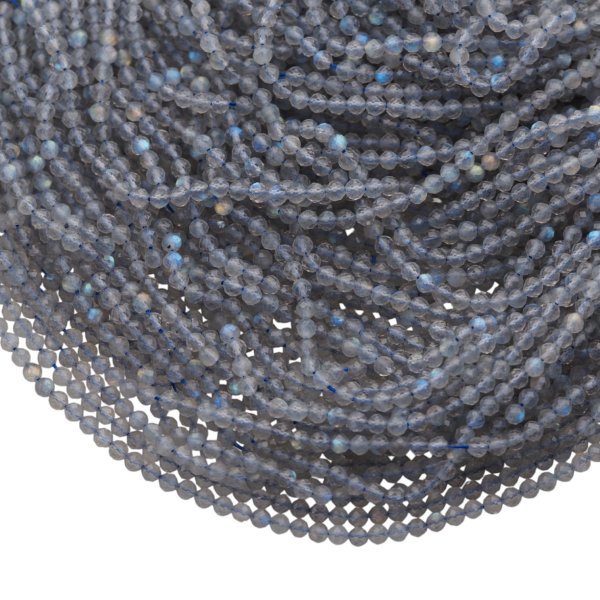 Labradoryt fasetowany - kulki 4 mm (sznur)