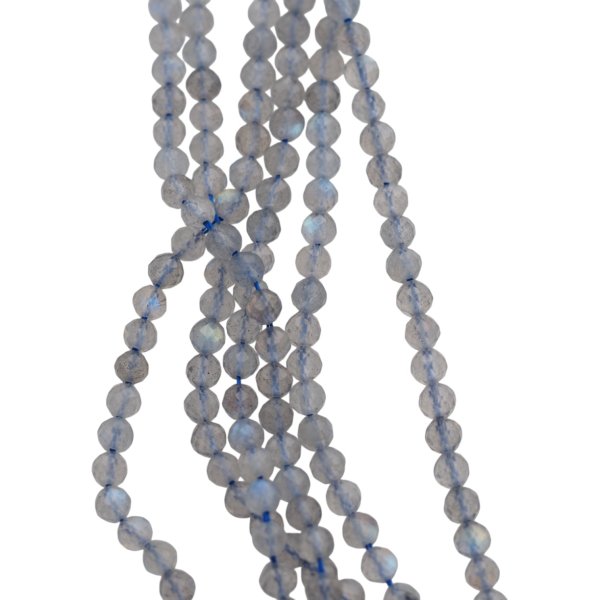 Labradoryt fasetowany - kulki 4 mm (sznur)