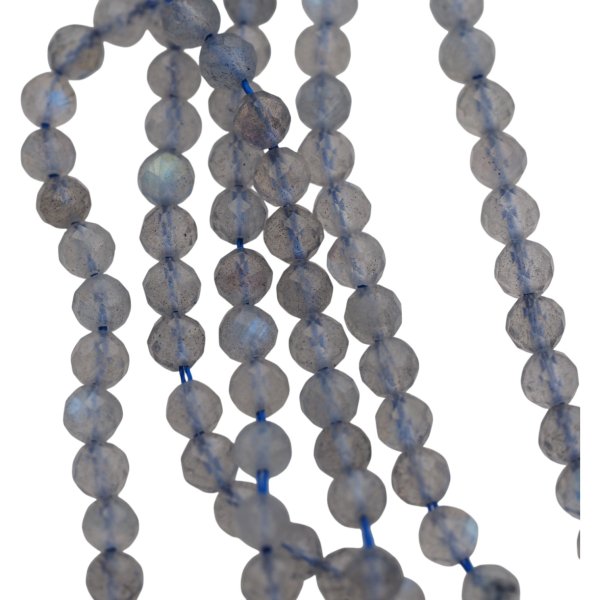 Labradoryt fasetowany - kulki 4 mm (sznur)