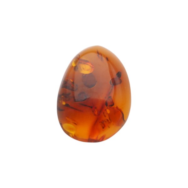 Naturalny bursztyn bałtycki koniakowy – kaboszon 25x18x8 mm, płaski od spodu