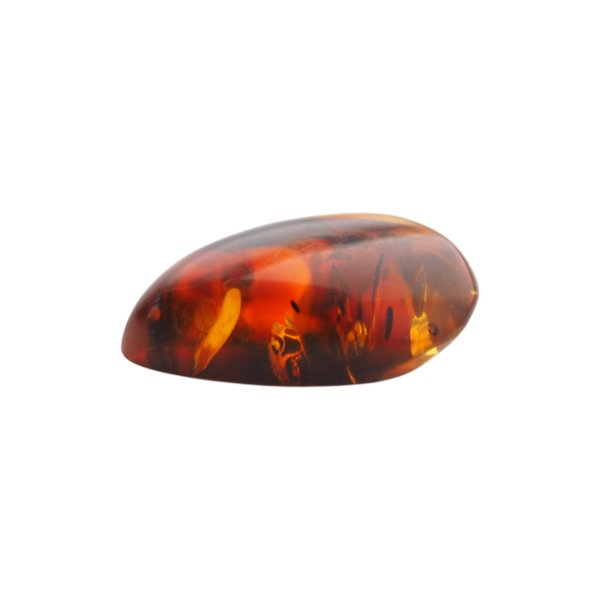 Naturalny bursztyn bałtycki koniakowy – kaboszon 25x18x8 mm, płaski od spodu