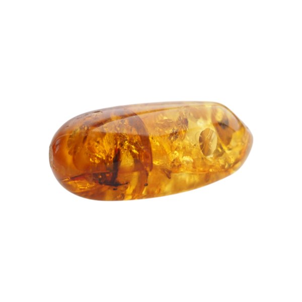 Naturalny bursztyn bałtycki z łuskami – kaboszon 31x15x14 mm