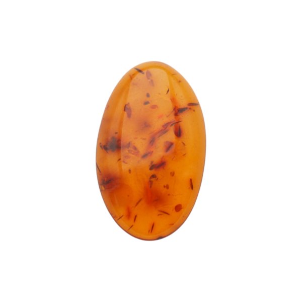 Naturalny bursztyn koniakowy - kaboszon owalny 24x15x4 mm, płaski od spodu