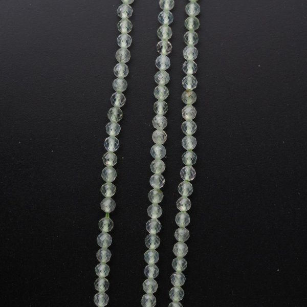 Prehnit fasetowane kulki 3,5 mm (sznur 39 cm)