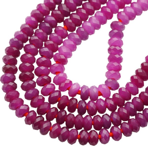 Rubin fasetowane oponki 7,5x4 mm (sznur 39 cm)