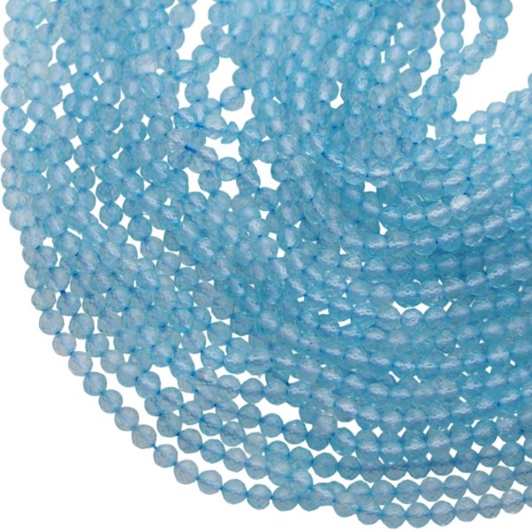 Topaz niebieski fasetowany - kulki 4 mm (sznur) 