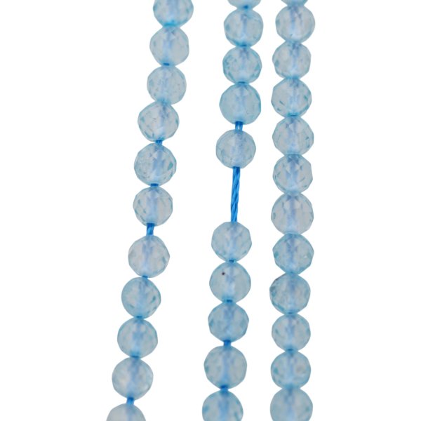 Topaz niebieski fasetowany - kulki 4 mm (sznur) 