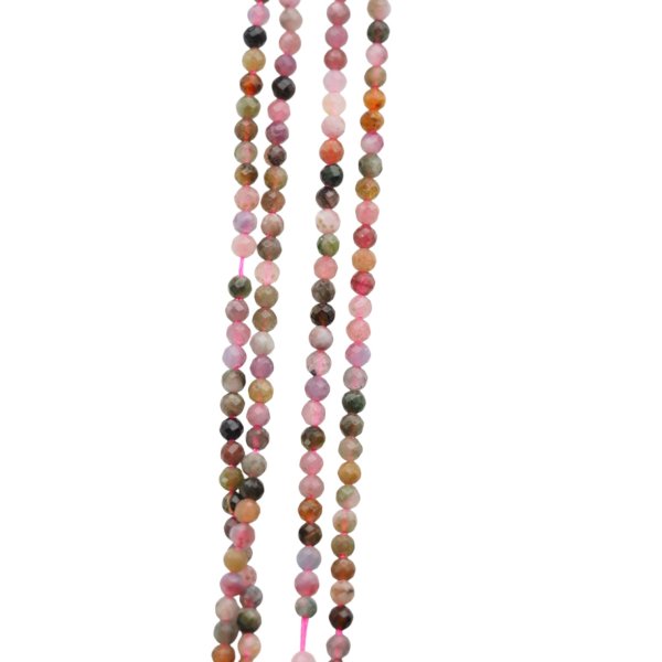 Turmalin kolorowy fasetowany kulki 3 mm (sznur 39 cm)