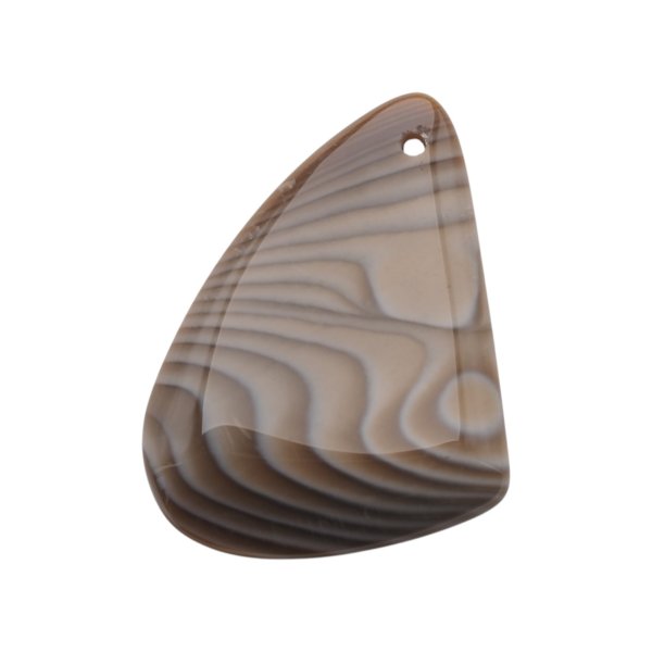 Krzemień Pasiasty kaboszon trójkąt 48x38x6mm - wiercony u góry (sztuka)