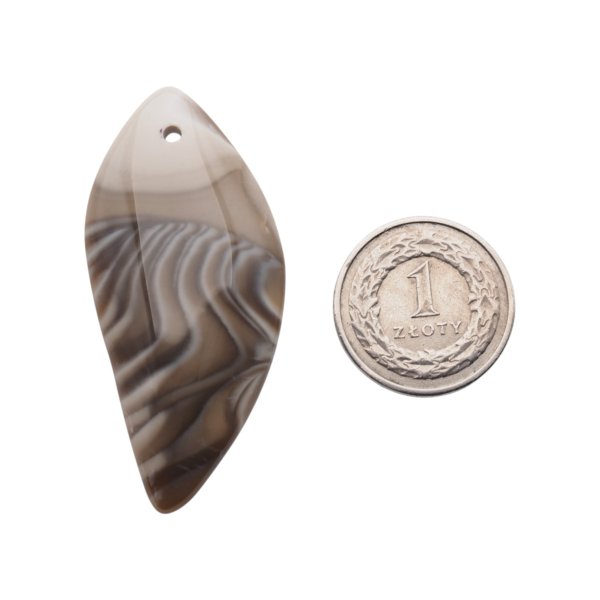 Krzemień Pasiasty kaboszon 54x24x7 mm - wiercony u góry (sztuka)