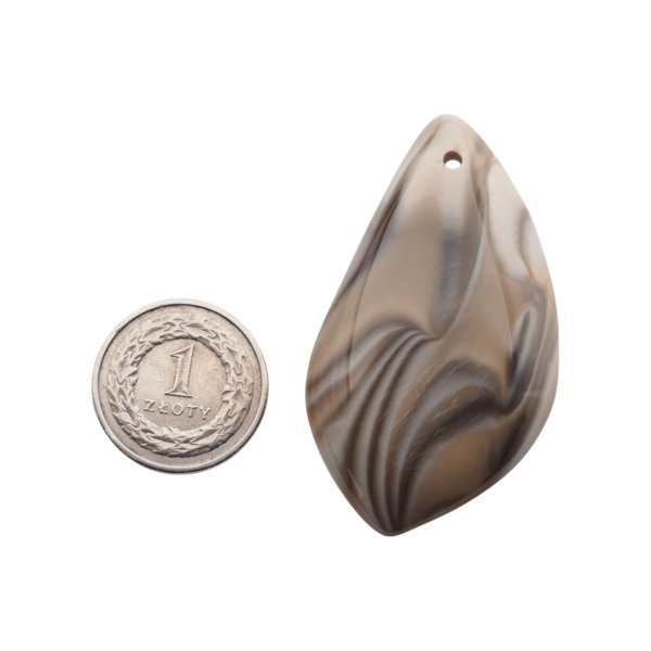 Krzemień Pasiasty kaboszon 56x32x6,5 mm - wiercony u góry (sztuka)