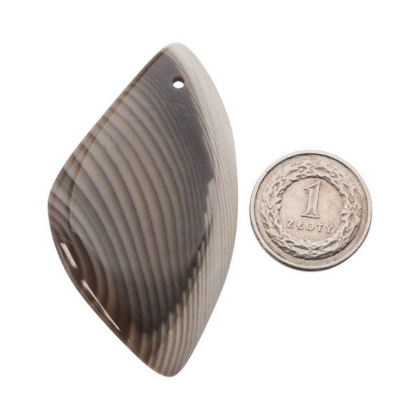 Krzemień Pasiasty kaboszon 63x35x5,5mm - wiercony u góry (sztuka)