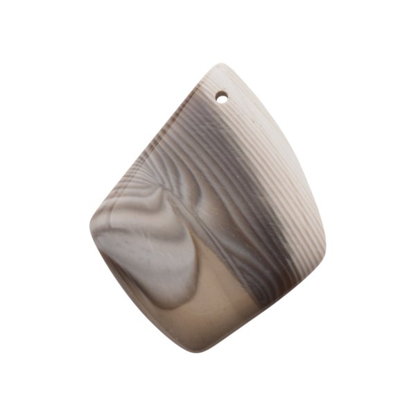 Krzemień Pasiasty kaboszon deltoid 56x45x5 mm - wiercony u góry (sztuka)