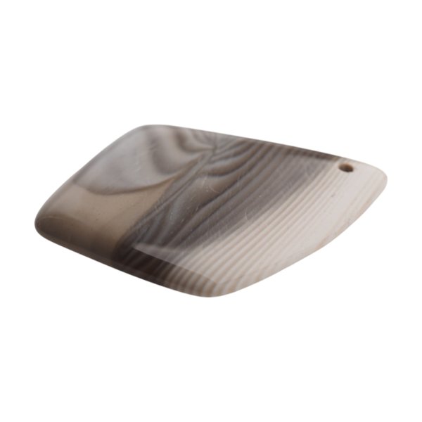 Krzemień Pasiasty kaboszon deltoid 56x45x5 mm - wiercony u góry (sztuka)