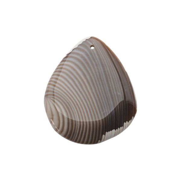 Krzemień Pasiasty kaboszon łza 60x42x6mm - wiercony u góry (sztuka)