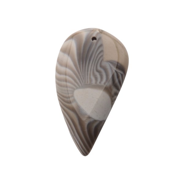 Krzemień Pasiasty kaboszon łza 60x33x6 mm - wiercony u dołu (sztuka)