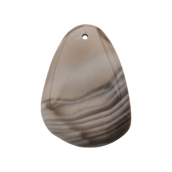 Krzemień Pasiasty kaboszon łza 50x36x5,5 mm - wiercony u góry (sztuka)