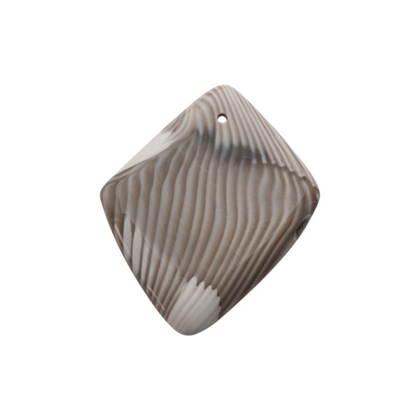 Krzemień Pasiasty kaboszon romb 64x54x5,5 mm - wiercony u góry (sztuka)