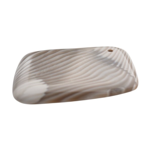 Krzemień Pasiasty kaboszon romb 64x54x5,5 mm - wiercony u góry (sztuka)