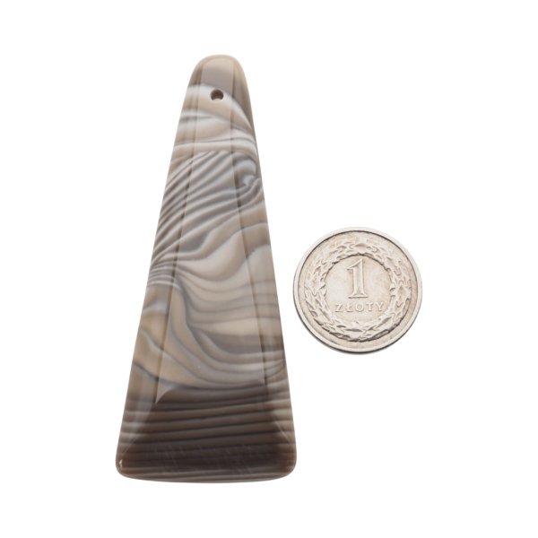 Krzemień Pasiasty kaboszon trapez 77x31x7mm - wiercony u góry (sztuka)