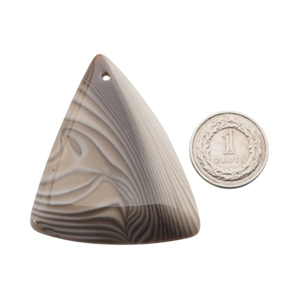 Krzemień Pasiasty kaboszon trójkąt 55x48x7mm - wiercony u góry (sztuka)