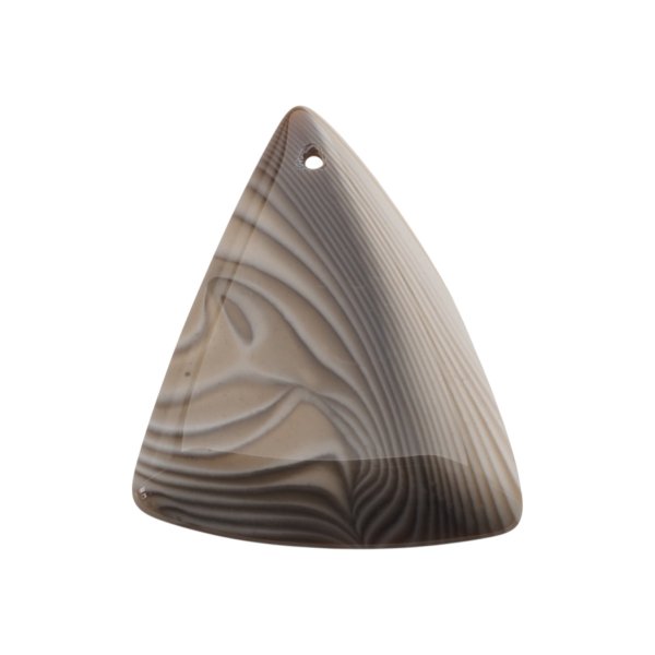 Krzemień Pasiasty kaboszon trójkąt 55x48x7mm - wiercony u góry (sztuka)