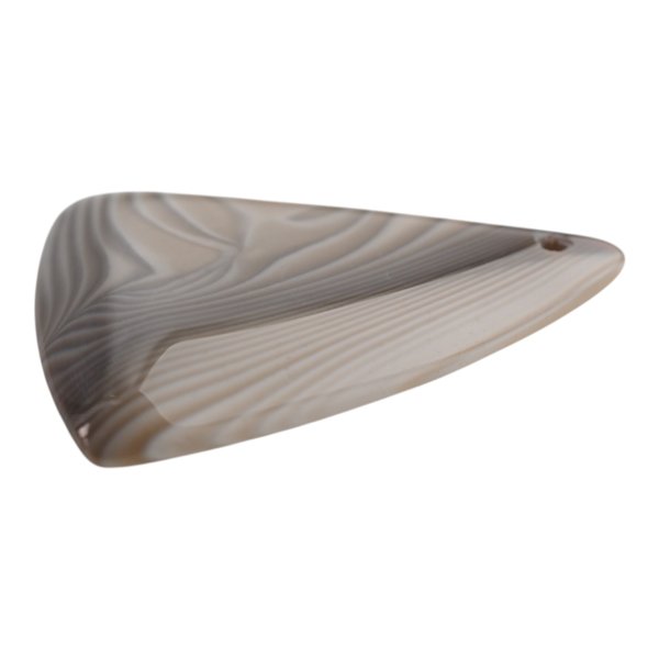 Krzemień Pasiasty kaboszon trójkąt 55x48x7mm - wiercony u góry (sztuka)