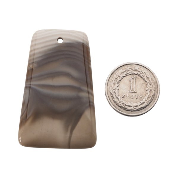 Krzemień Pasiasty kaboszon trapez 50x32x4,5mm - wiercony u góry (sztuka)