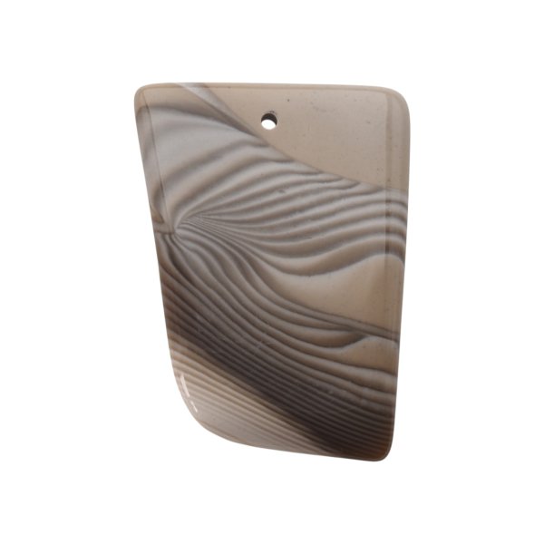 Krzemień Pasiasty kaboszon trapez 57x34-42x5,5mm - wiercony u góry (sztuka)