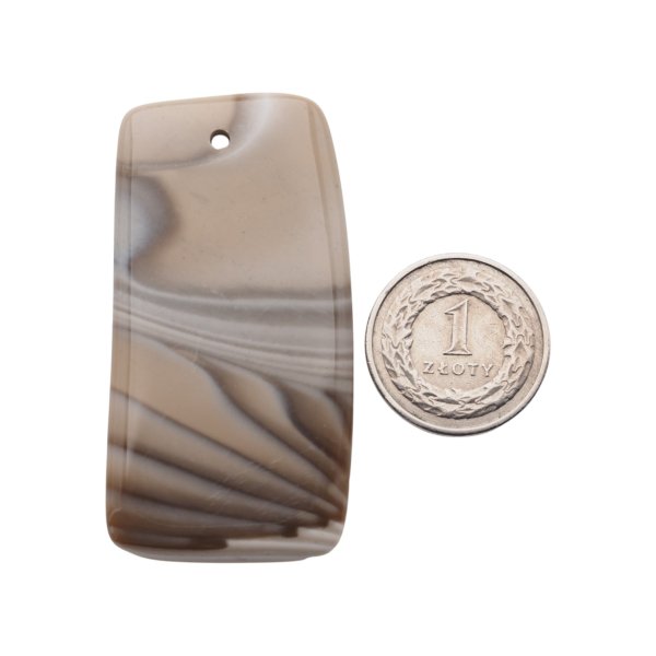 Krzemień Pasiasty kaboszon trapez 59x29x4 mm - wiercony u góry (sztuka)