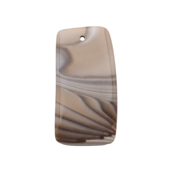 Krzemień Pasiasty kaboszon trapez 59x29x4 mm - wiercony u góry (sztuka)