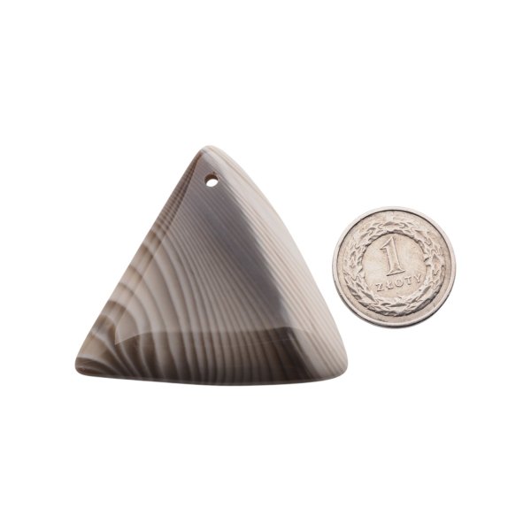 Krzemień Pasiasty kaboszon trójkąt 45x50x7mm - wiercony u góry (sztuka)