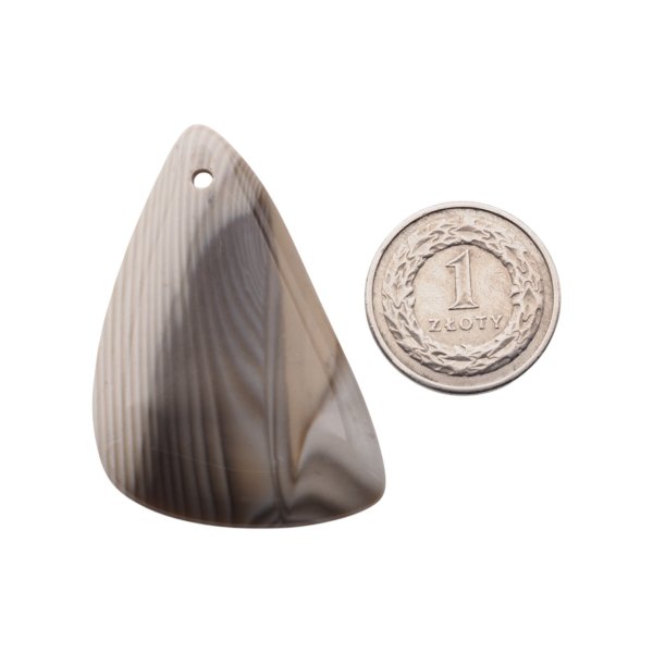 Krzemień Pasiasty kaboszon trójkąt 48x35x5 mm - wiercony u góry (sztuka)