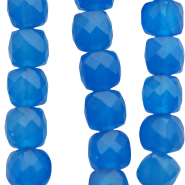 Agat kostka 5 mm niebieski (sznur)