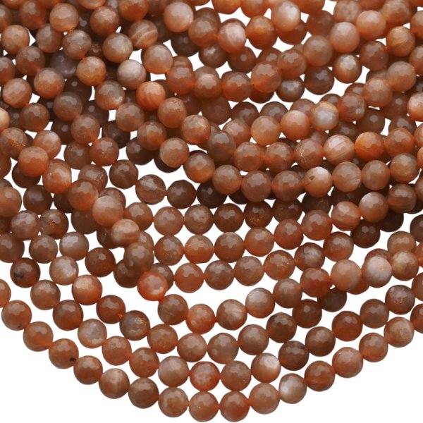 Kamień słoneczny kulka fasetowany 8mm (sznur)