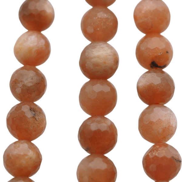 Kamień słoneczny kulka fasetowany 8mm (sznur)